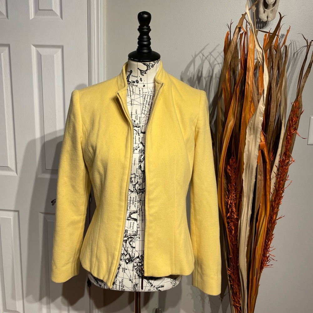 The Limited Vintage Wool Cashmere Zip Blazer Winter Career Work vibrant Preppy 4